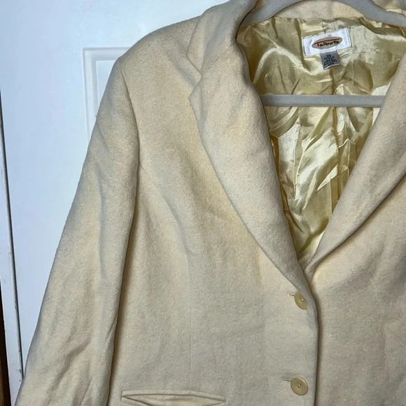 VINTAGE TALBOTS RABBIT FUR/WOOL DOUBLE BREASTED BLAZER - Picture 3 of 7